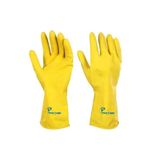 Custom Logo Yellow Rubber Gloves for Cleaning and Safety